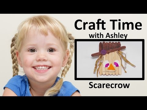 Make a Scarecrow Face out of Popsicle Sticks - Craft Time with Ashley