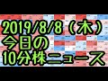【JumpingPoint!!の10分株ニュース】2019年8月8日（木）