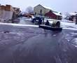 Terry Hovercrafting in the Snow