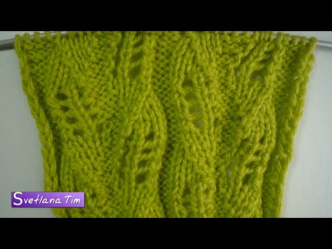 Узор для вязания спицами пальмовые листья спицами Листья ажурные спицами Ажурные Узоры