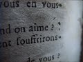 for never!

do reign, cruel, satisfy your glory
i do not  argue, longing to trust you
that same mouth, after thousand pladges
from a love bound to seal all our moments
that mouth to my eyes owning not to be true
demanding itself everlasting absence

pour jamais! 
2001 - france - 2'31 - support original : mini dv

une histoire de s�paration (b�r�nice)
 
un seul plan et trois unit�s essentielles: papier  silence  voix.
une 