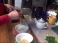 fun in the kitchen with peggy & ron roloff making their delicious won ton soup.