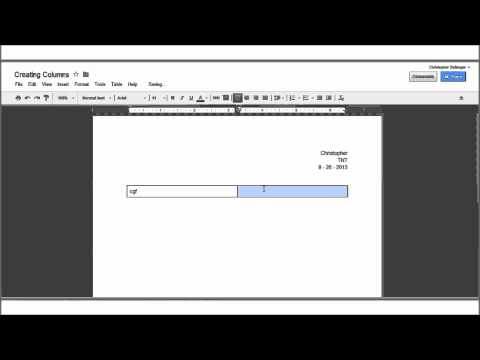 how to create columns in google docs