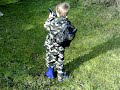 The wee man shooting
