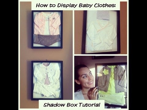how to attach items in a shadow box