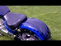 Honda Vtx-1300 240 Raked Custom Chopper PhaseII Air Brushed HK Pipes filmed w Blackberry Playbook