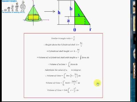 how to prove volume of cone using integration