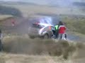 Andreas Mikkelsen crash at wales rally gb crashing on the halfway jumps!ford focus 2006
