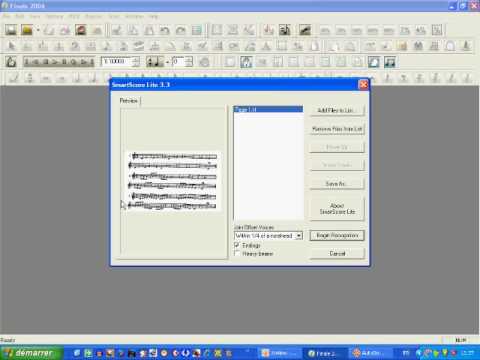 Watch 'Fonction de scanne et lecture d'une partition papier - Finale 2008'
