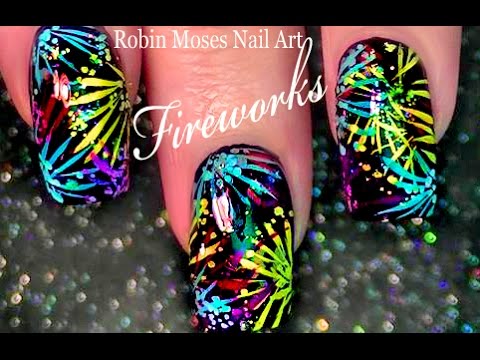 Firework Nail Art - 4th of July nails!!!