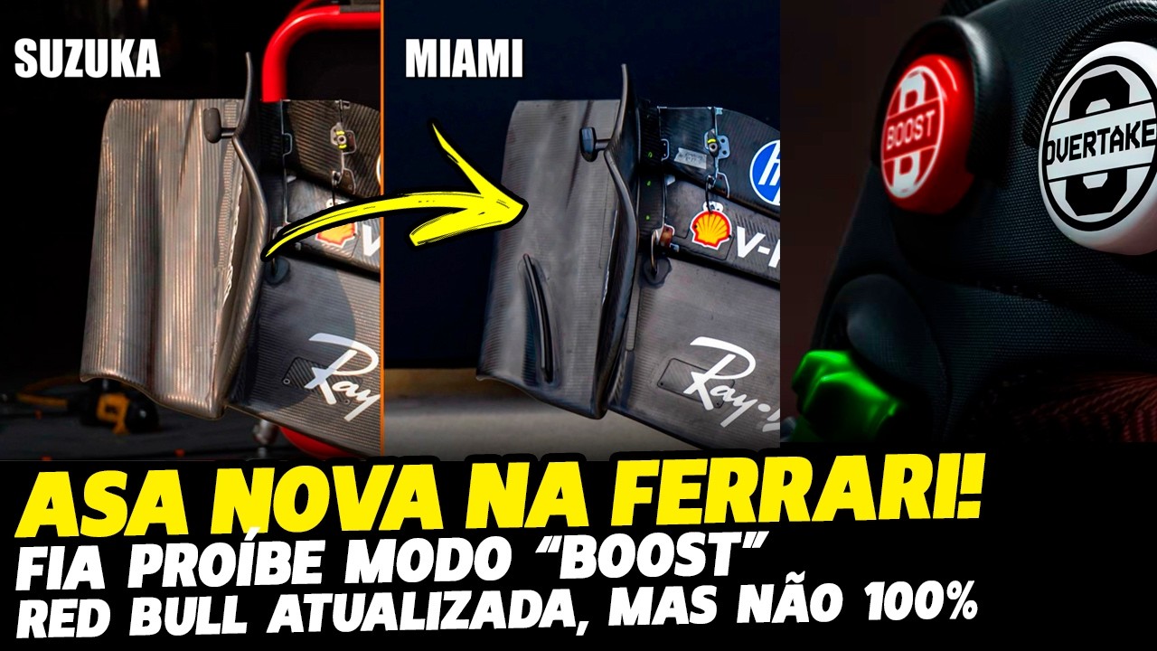 🚨FIA PROÍBE MODO BOOST, FERRARI COM ASA NOVA E RED BULL ATUALIZADA EM MIAMI | FÓRMULA 1