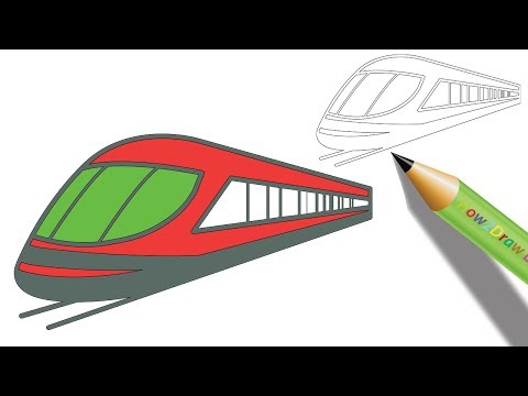 video-linktoworks-How to Draw a Bullet Train Step by Step | Easy Drawing ...