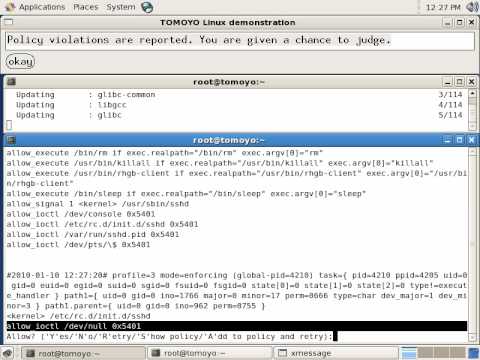 Managing policy interactively with TOMOYO Linux