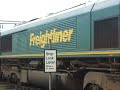 Freightliner 66's coupled together leave Basford Hall fuel p