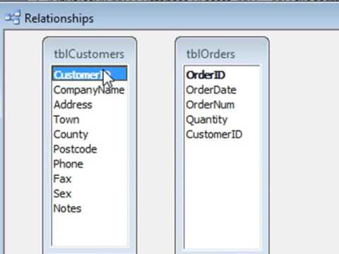 how to create relationships in access