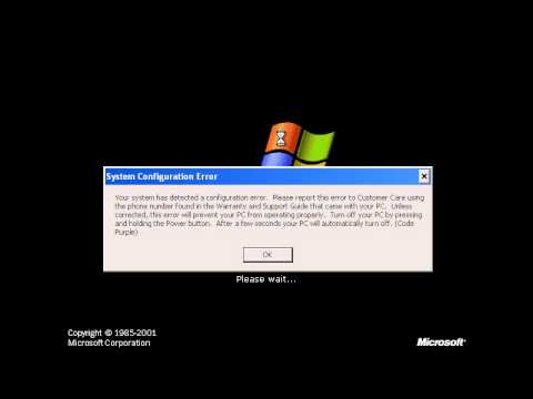 how to fix code purple windows xp