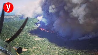 תיעוד מהמטוס: כך נראות השריפות בהרי ירושלים