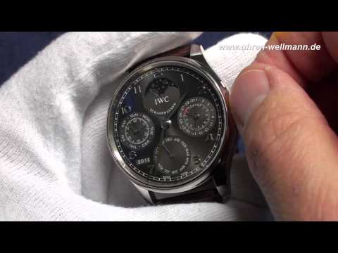 iwc portugieser - http://www.uhren-wellmann.de - Handel mit hochwertigen Uhren Video einer IWC Portugieser mit ewigem Kalender (perpetual Calendar) in 18k Weißgold. Referenznu...