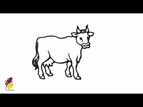 how to draw cow