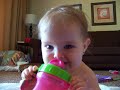 Smart Six Month Old Baby Girl Drinks Out of a Sippy Cup! Cute!! - Londyn