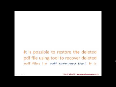 how to recover pdf