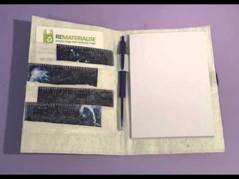 Our range of Notebooks, all made out of recycled plastic bags