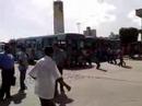 Motoristas em greve e �nibus parados