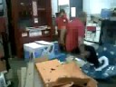 mac destroying a display at work