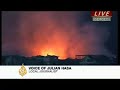 Footage of the blasts that rocked an Albanian village, north of the Albanian capital, after an ammunitions dump exploded. The blasts sent missiles and debris smashing into homes several kilometres away from the dump Five people are confirmed dead, but that figure is likely to rise. More than 200 have been injured and blood supplies are being flown in by NATO forces, from neighbouring Kosovo.