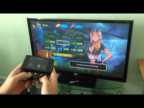 Pilot's Path on iPhone with Bladepad bluetooth game controller (TV Out via Apple TV)