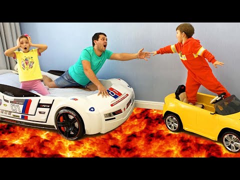 Dad saves Sofia and Max from lava! The Floor is lava challenge!