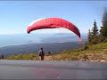 paraglider towing and flying on the the sunshine coast BC canada