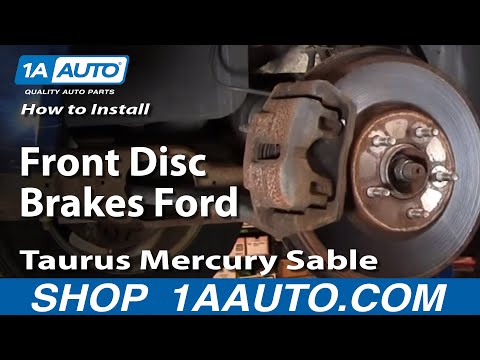 How To Install Replace Front Disc Brakes Ford Taurus Mercury Sable 01-07 1AAuto.com