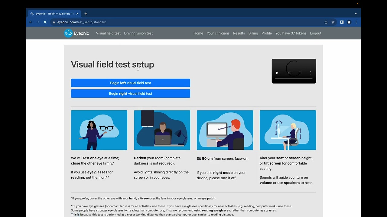 Eyeonic online perimetry demonstration for clinicians