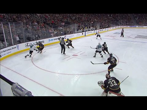 Video: Sharks' Burns rips one timer for first goal of NHL season
