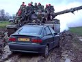 Tank crushes car 11