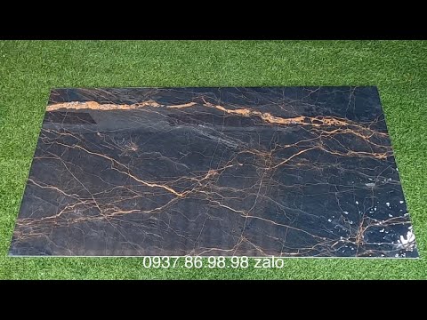 Gạch granite Tây Ban Nha cao cấp 750x1500 đen vân cam mới nhất tphcm