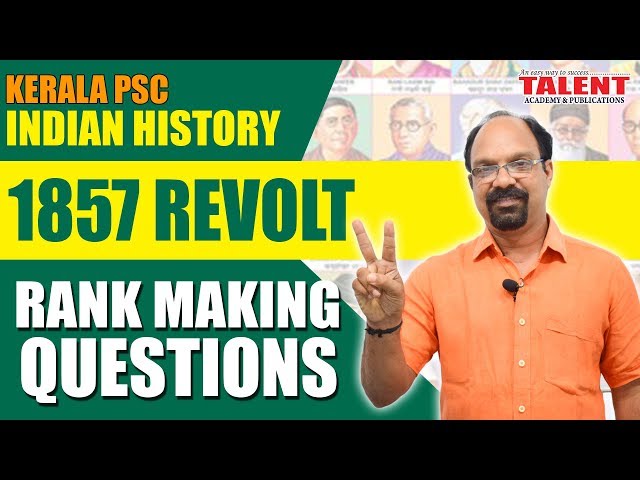 RANK MAKING QUESTIONS | 1857 Revolt (Main Centers & Leaders) | Indian History | TALENT ACADEMY