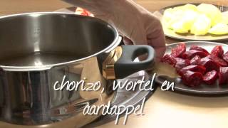 Spaanse stoofpot van linzen en chorizo
