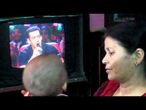 Baby watching Salman show