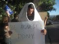 Butt Man protesting against Tony Strickland.