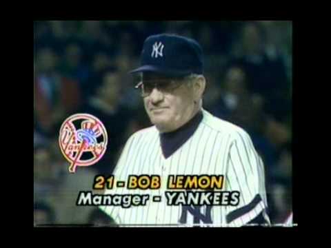 worldseries - No game action here...but this game 1 introduction, with Joe DiMaggio throwing the ceremonial first pitch, and Fonzie and Happy Days at the beginning...threw...