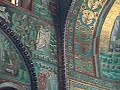 Excellent mosaics of the basilica. Very dark inside.