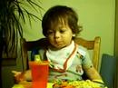 Tommy enjoys dinner