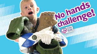 No hands challenge with cosplay gloves!