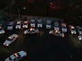 Many Peaceful Police Cars in One Place