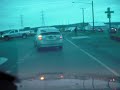 BMW drives to washed-out road block