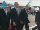 President George W. Bush Receives A Warm Reception On Arriva