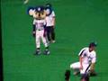 選手とキャッチボール
