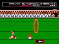 the gameplay of circus charlie for nes. created by konami.